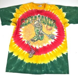Vintage 1996 Grateful Dead Lithuania Basketball Shirt Liquid Blue Tee XL Tie Dye